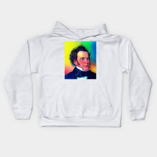 Franz Schubert Colourful Portrait | Franz Schubert Artwork 6 Kids Hoodie